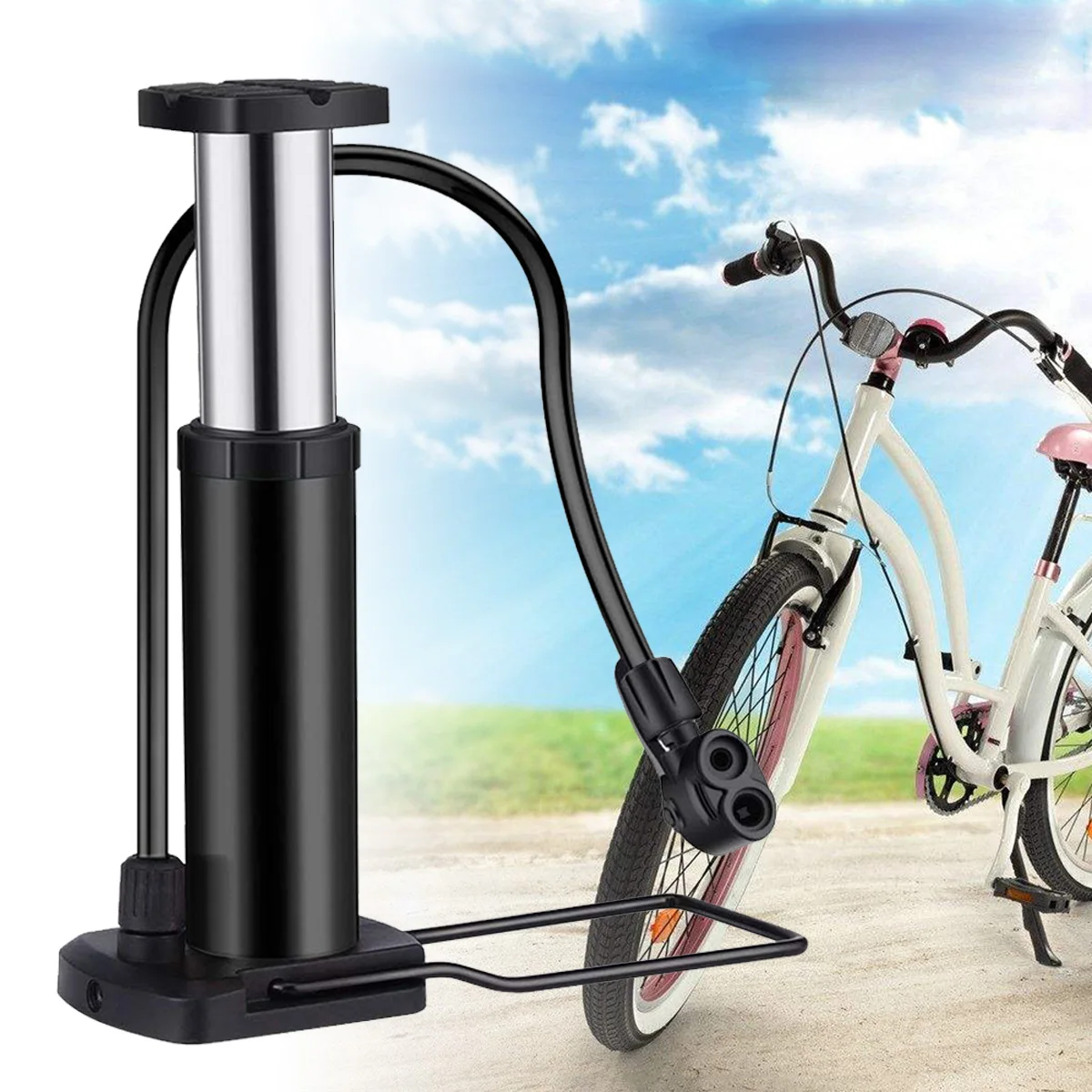 SEWS-Bike насос, мини велосипедный напольный насос, ножной активированный велосипедный воздушный насос и портативный велосипедный насос из алюминиевого сплава для горного велосипеда