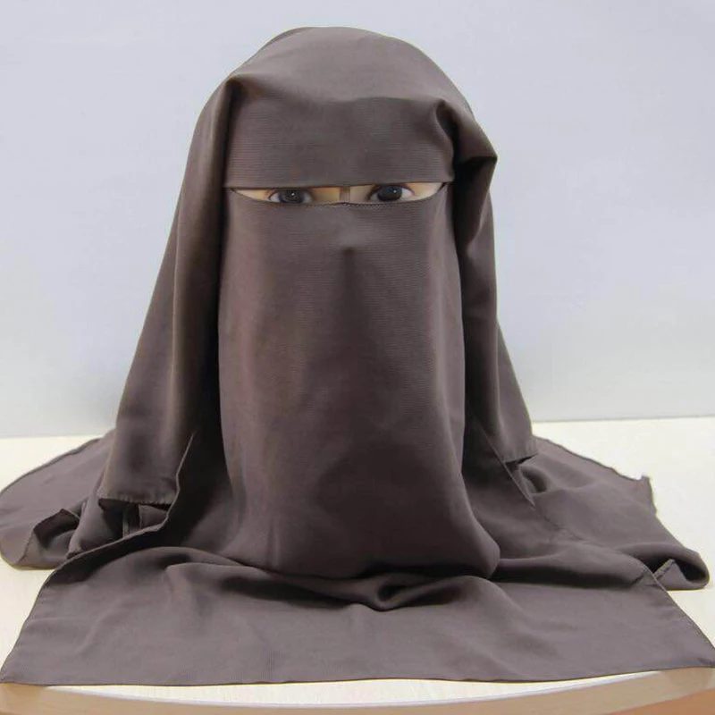 Мусульманская бандана шарф исламский 3 слоя Niqab Burqa капот хиджаб Кепка головные
