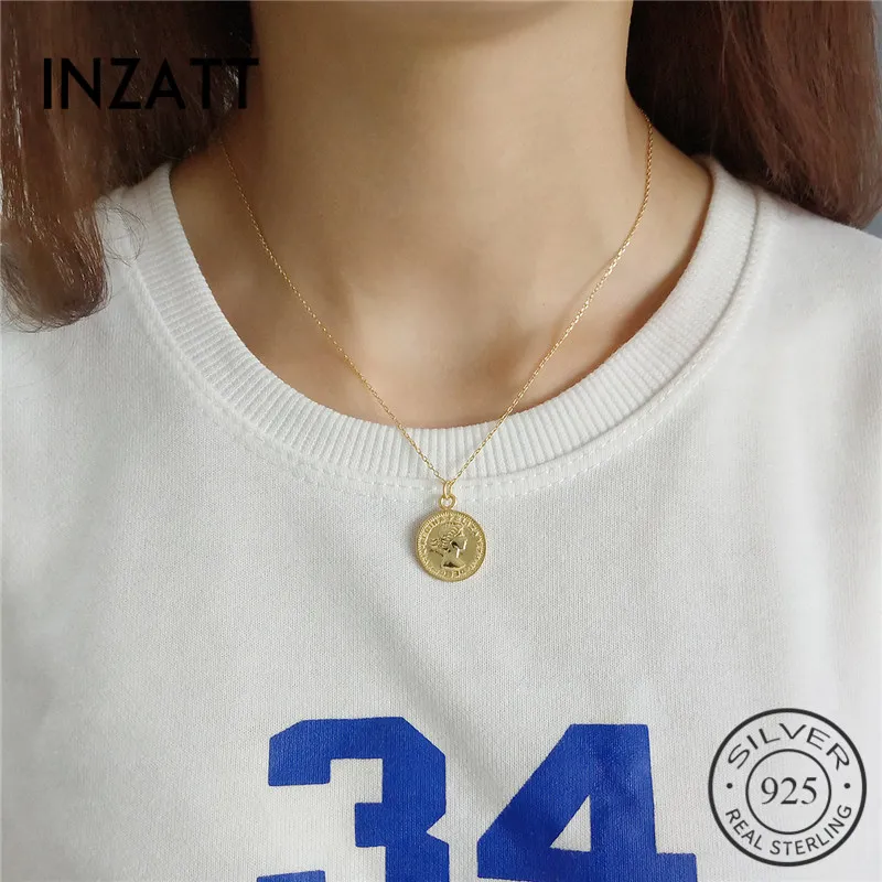 Женский кулон в виде медальона INZATT ожерелье из 100% стерлингового серебра 925 пробы
