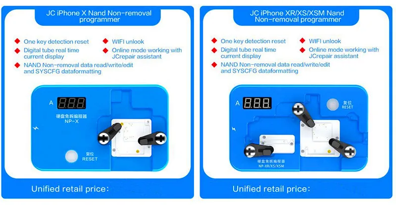 

JC NAND Non-removal programmer For iphone xr xs-max xs x 8p 8 7p 7 6sp 6s data read/write/edit and SYSCFG data formatting