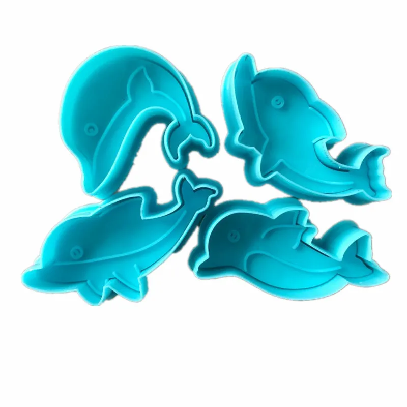 Новые 4 шт. милые дельфины весенние режущие формы для украшения торта пластиковые