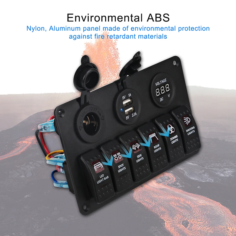 Автомобильный кулисный переключатель ADPOW с двумя usb-разъемами для прикуривателя