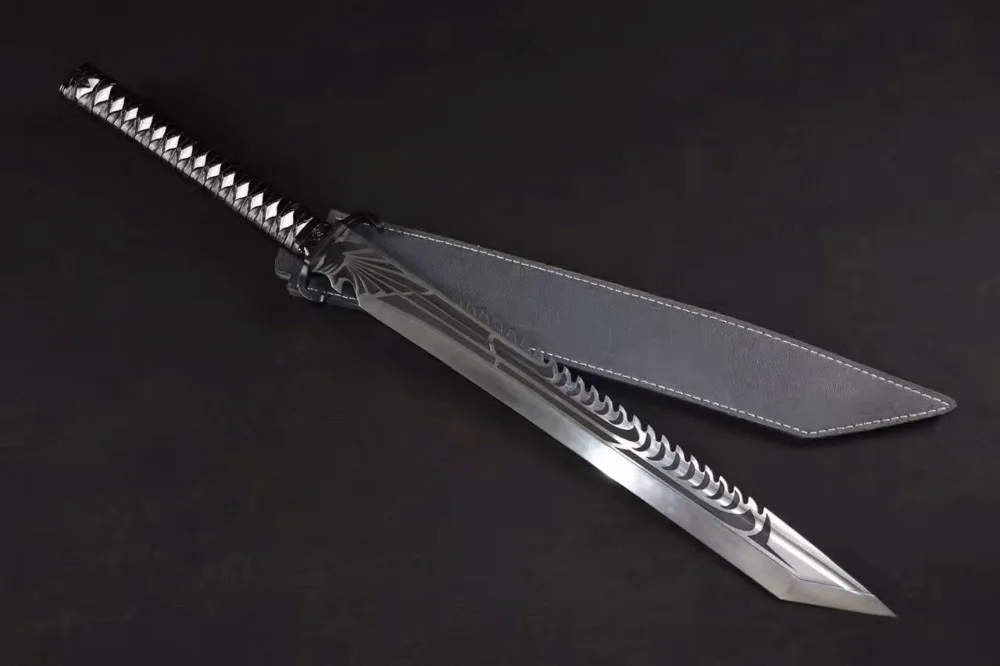 Высокий класс Broadsword меч катана заточенные высокой марганца сталь лезвие кожа нож