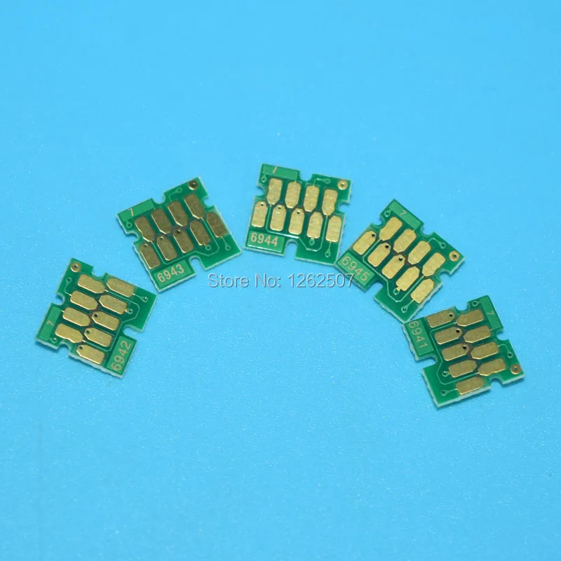 

10Sets 5Colors Cartridge Chips For Epson SureColor T3000 T5000 T7000 T3200 T5200 T7200 T3270 T5270 T7270 Printers