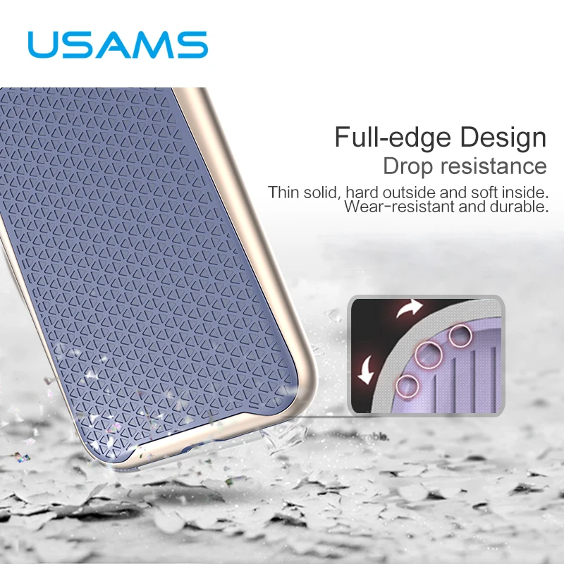 USAMS Anti-knock PC & TPU Case For iPhone 7 / Plus Anti Skid Grid texture Cover for iphone iPhone7 | Мобильные телефоны и