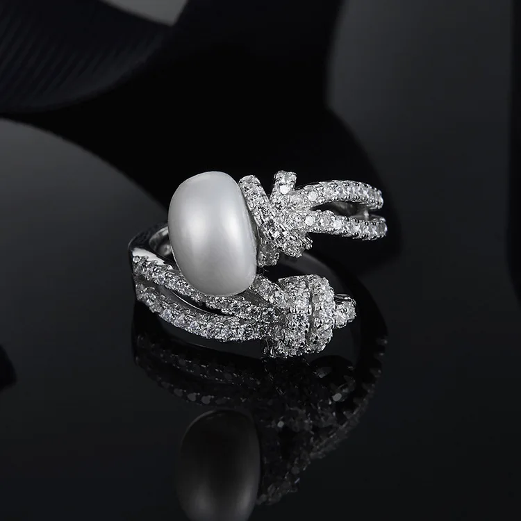 

【MeibaPJ】 Real 925 Silver Fashion Simple Personality P Ring for Women Fashion Trendy AAA Zircons Charm Ring Party Jewelry
