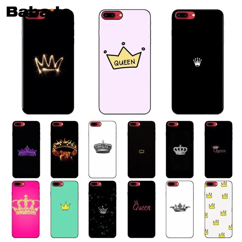 Babaite королева и король DIY Роскошный Высокий протектор на конце чехол для iPhone X XS MAX 6