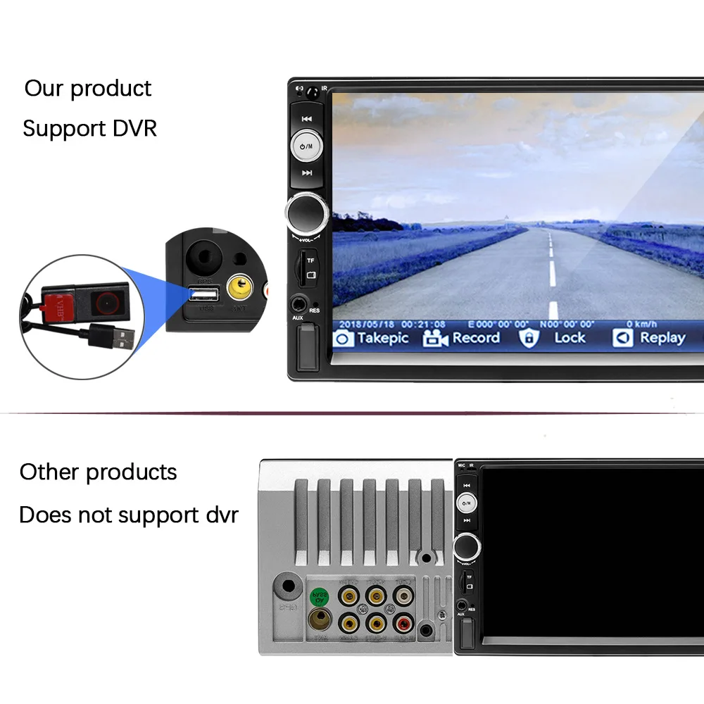Автомобильный стерео MP5 Авторадио Зеркало Ссылка DVR BT/USB/TF/FM камера 2Din автомобильный Радио " мультимедийный плеер сенсорный экран Авто Аудио