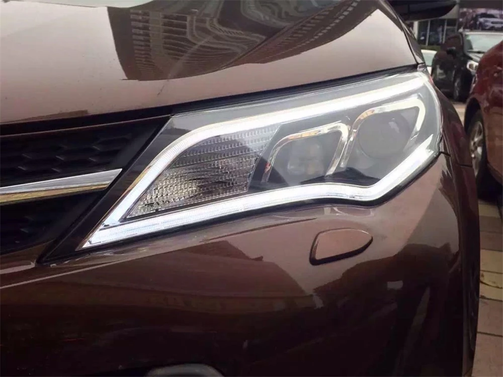 Для Toyota RAV4 светодиодный фары 2013 2014 2015 RAV 4 ДХО Биксеноновые линзы дальний ближний