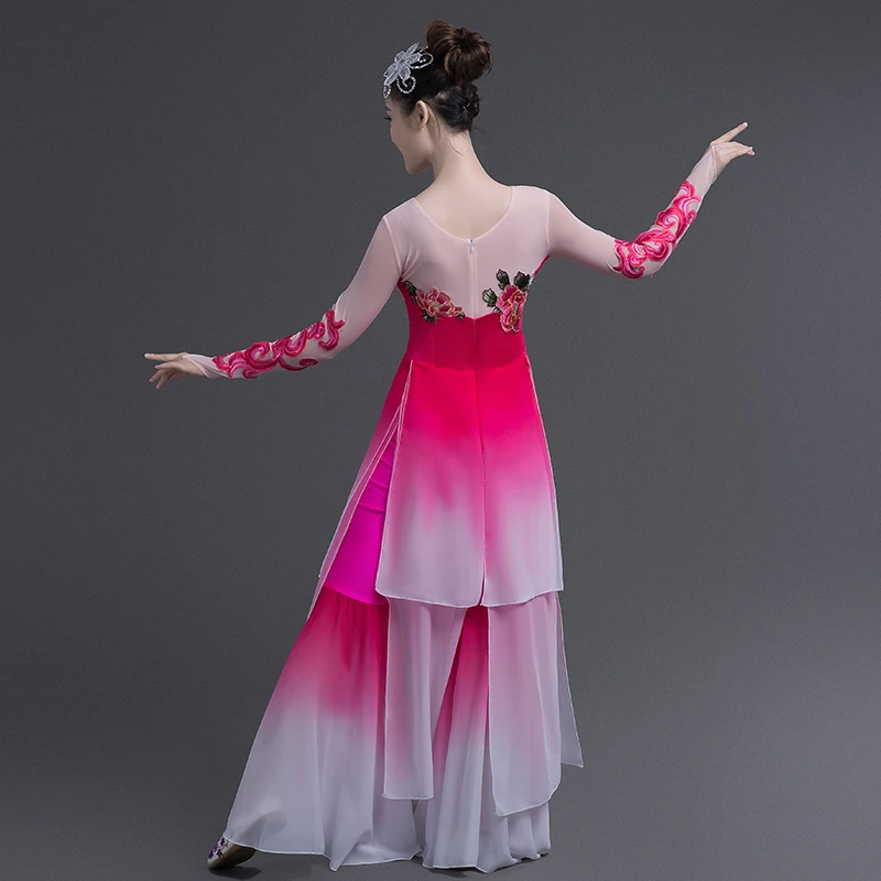 Китайский hanfu Женский Классический танцевальный костюм изящный вентилятор