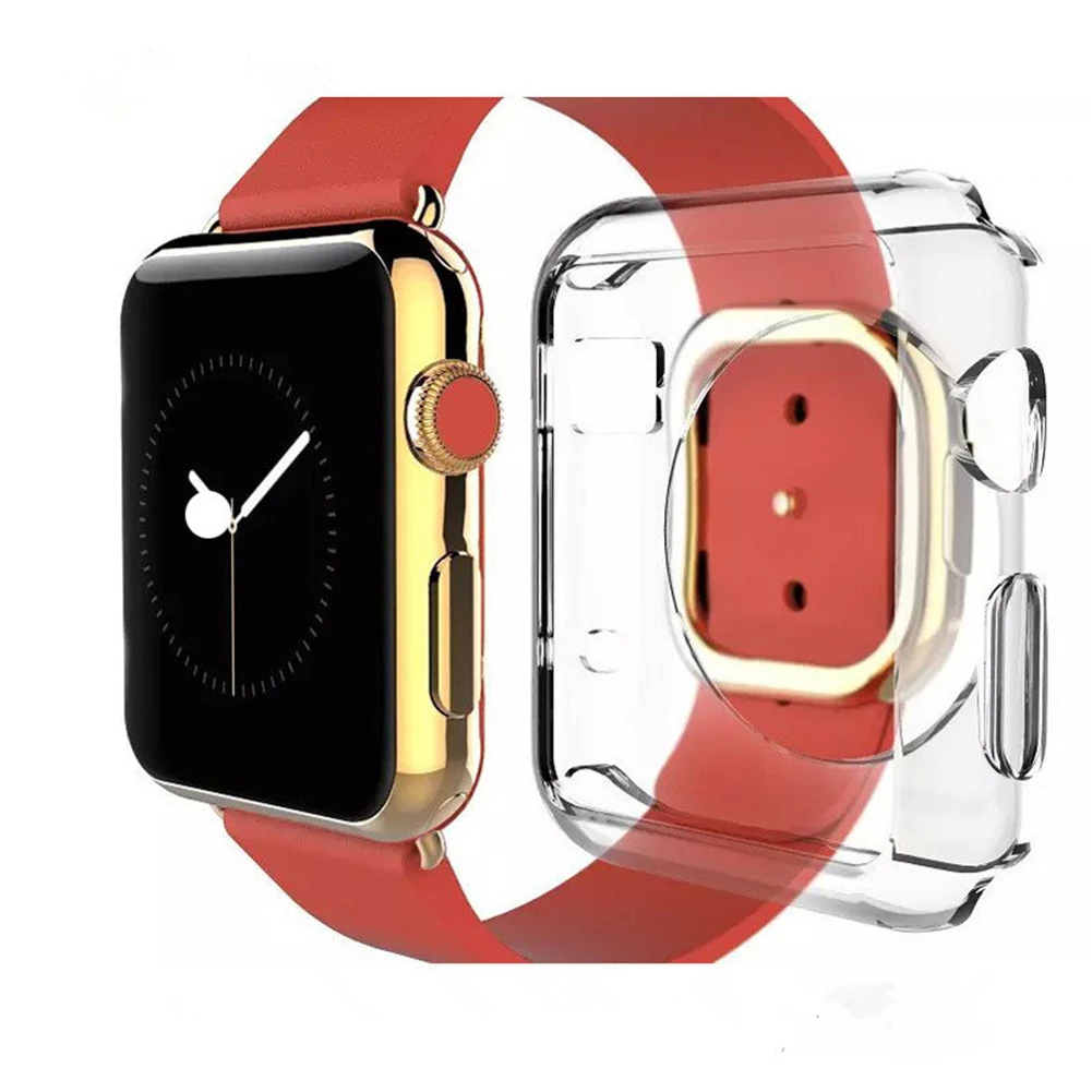 Ультратонкий Прозрачный Ультра чехол с рамкой из термополиуретана для Apple Watch 2 3 4