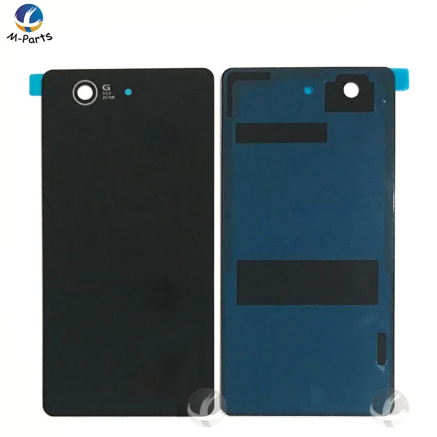 Black Задняя стеклянная крышка для sony для Xperia Z3 Compact Z3compact Mini D5803 D5833 Крышка для батарейного отсека чехол+ клей - Цвет: Black