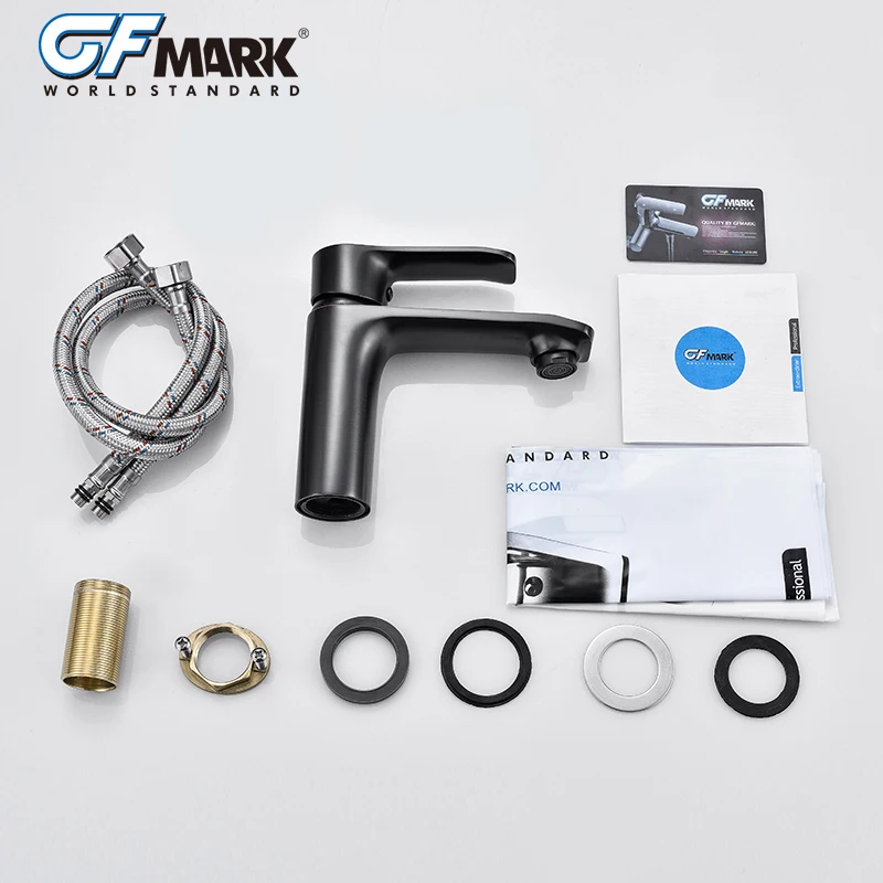 GFmark латунный Смеситель для раковины классический черный смеситель