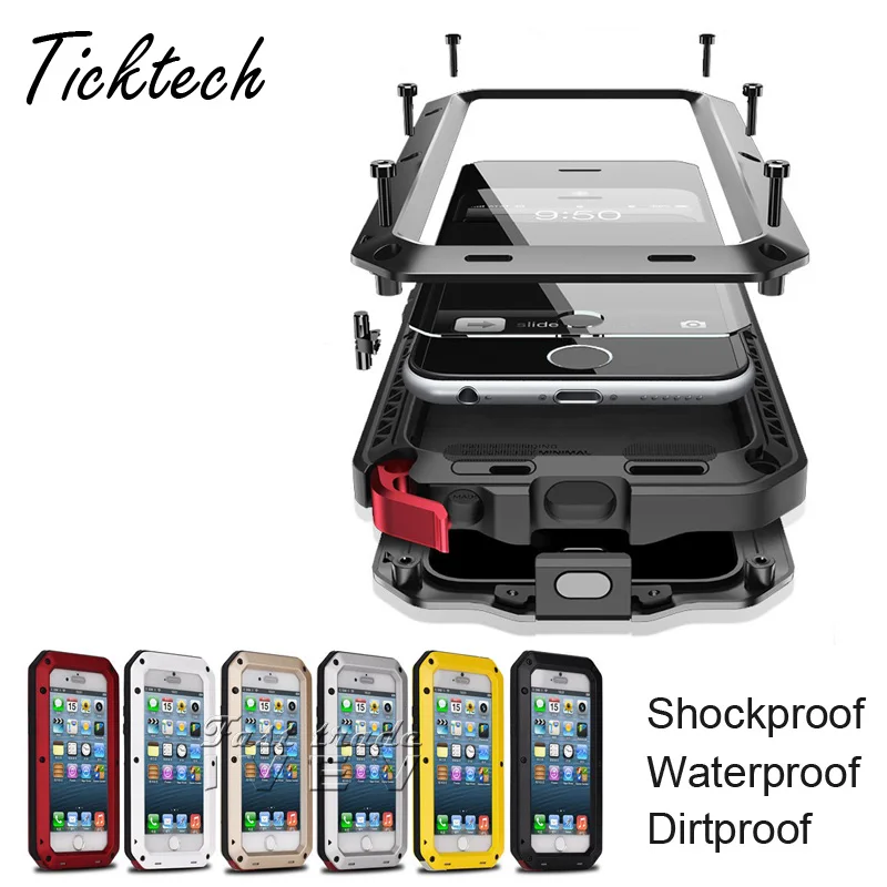 2017 NEW 360 degree Powerful Metal alloy Shockproof dirtproof Phone Cases For Apple iPhone 5 5s SE Weatherproof Case Cover | Мобильные