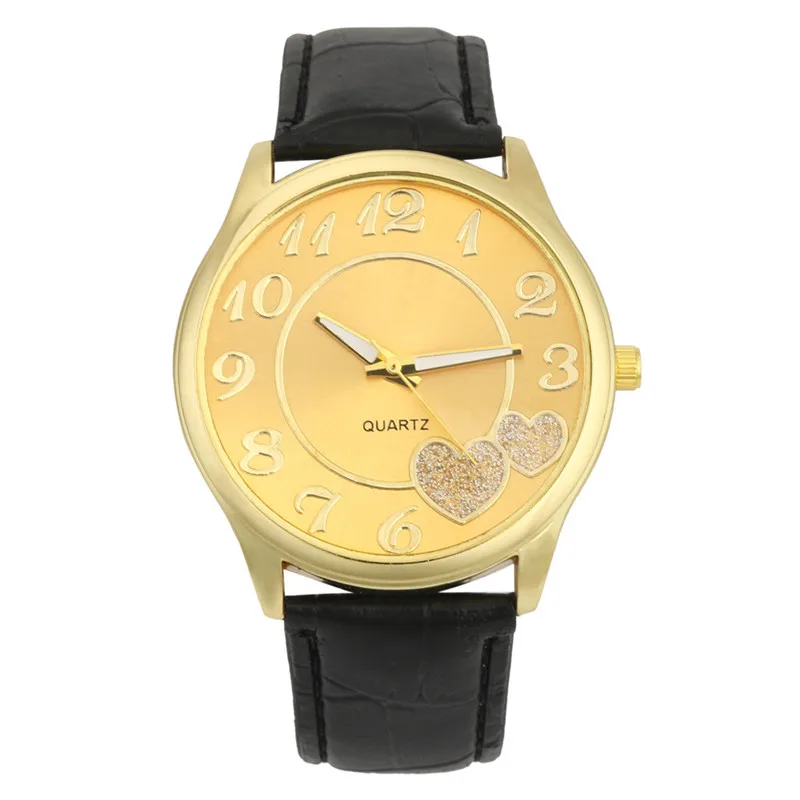 2017 Роскошные модные женские часы кварцевые с кожаным ремешком аналоговые