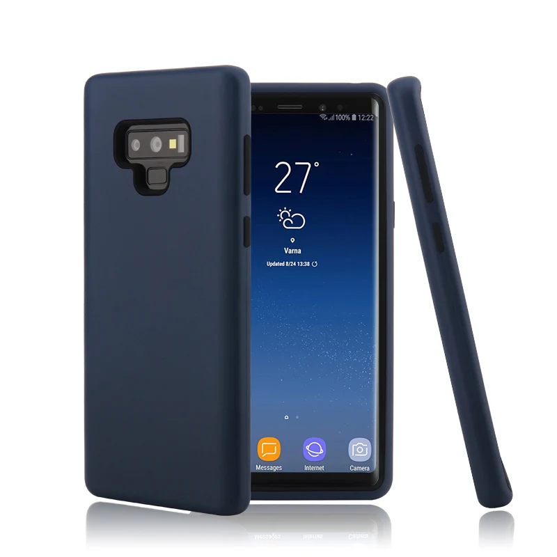 Dark Blue Для samsung Galaxy note9 s9 s9plus силиконовый ударопрочный чехол 360 градусов твердый матовый антидетонационный Гибридный Броня Защита всего тела - Цвет: Dark Blue