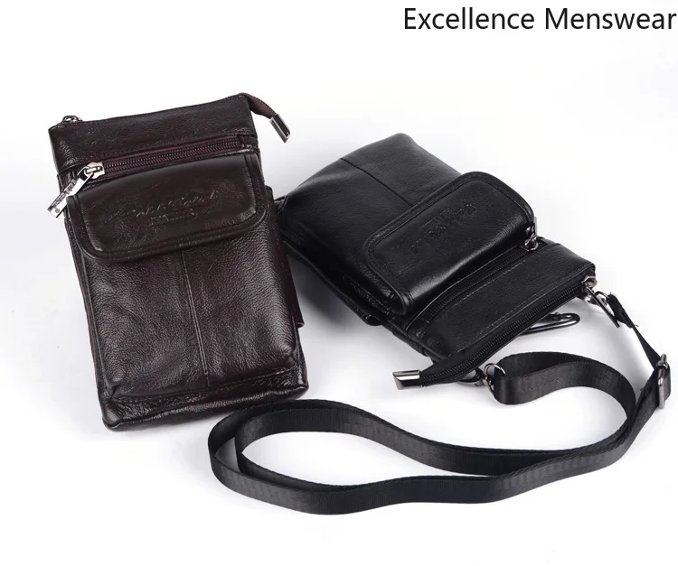 Мини Новая повседневная кожаная мужская мини сумка Мобильный телефон мягкие