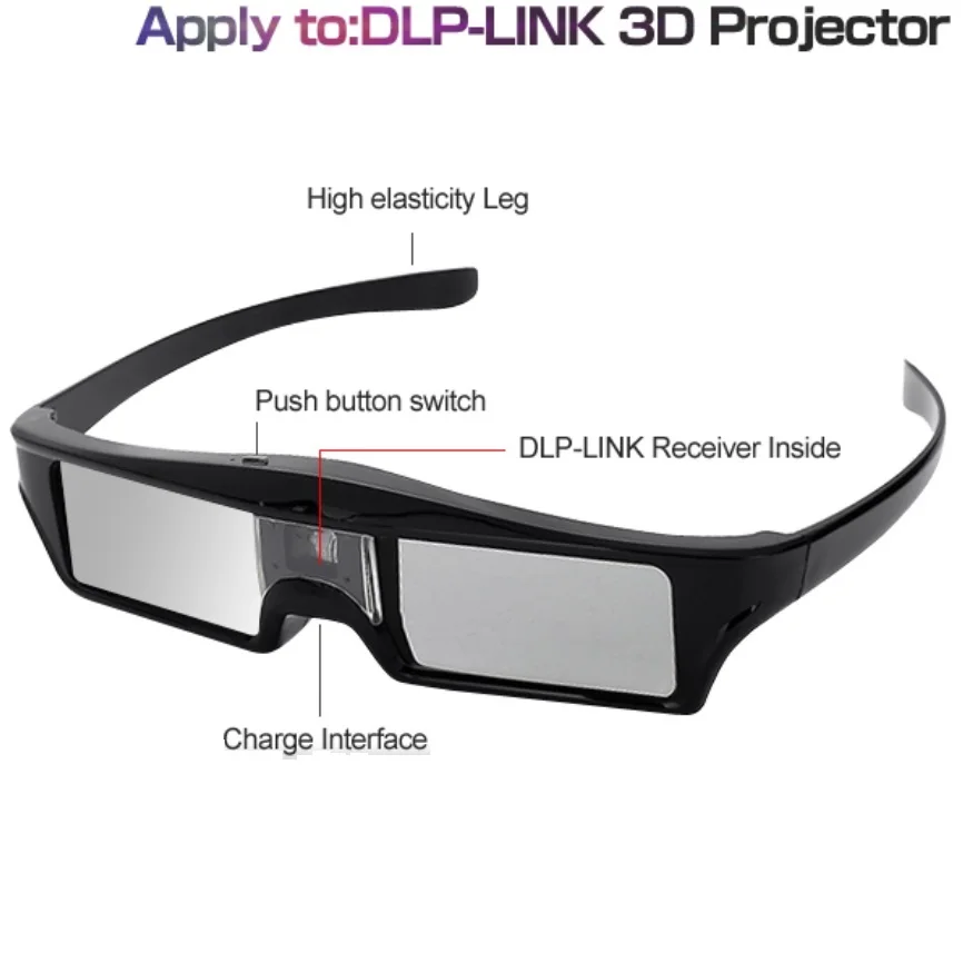 ELECTSHONG DLP 3D Активные затворы очки для Optoma Epson/Sony LG Acer DLP-LINK проекторы Gafas 3D Optoma DLP Link 3D очки