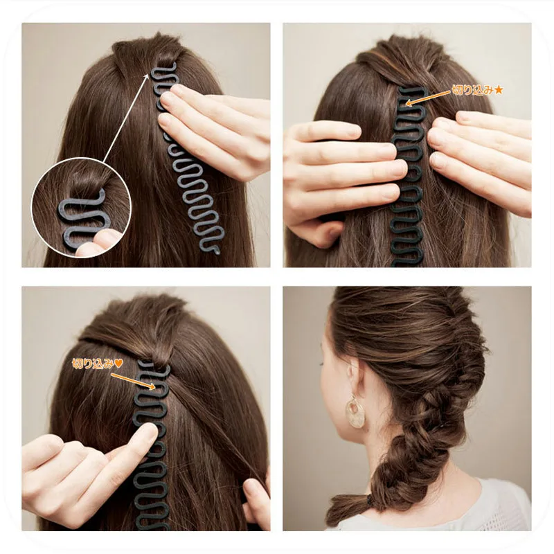 Распродажа настоящая мода серая Спортивная плетеная коса крученая Заколка