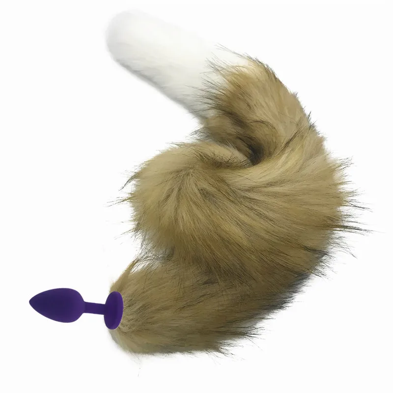 80 см длинный Лисий хвост сексуальные игрушки металлический искусственный мех