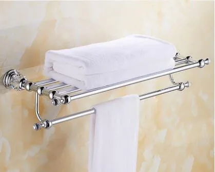 towel rail Набор аксессуаров для ванной комнаты, вешалка для полотенец, крючок, держатель для бумаги, держатель для полотенец, угловая полка для туалетной щетки, хромированный набор аксессуаров для ванной комнаты - Цвет: towel rail