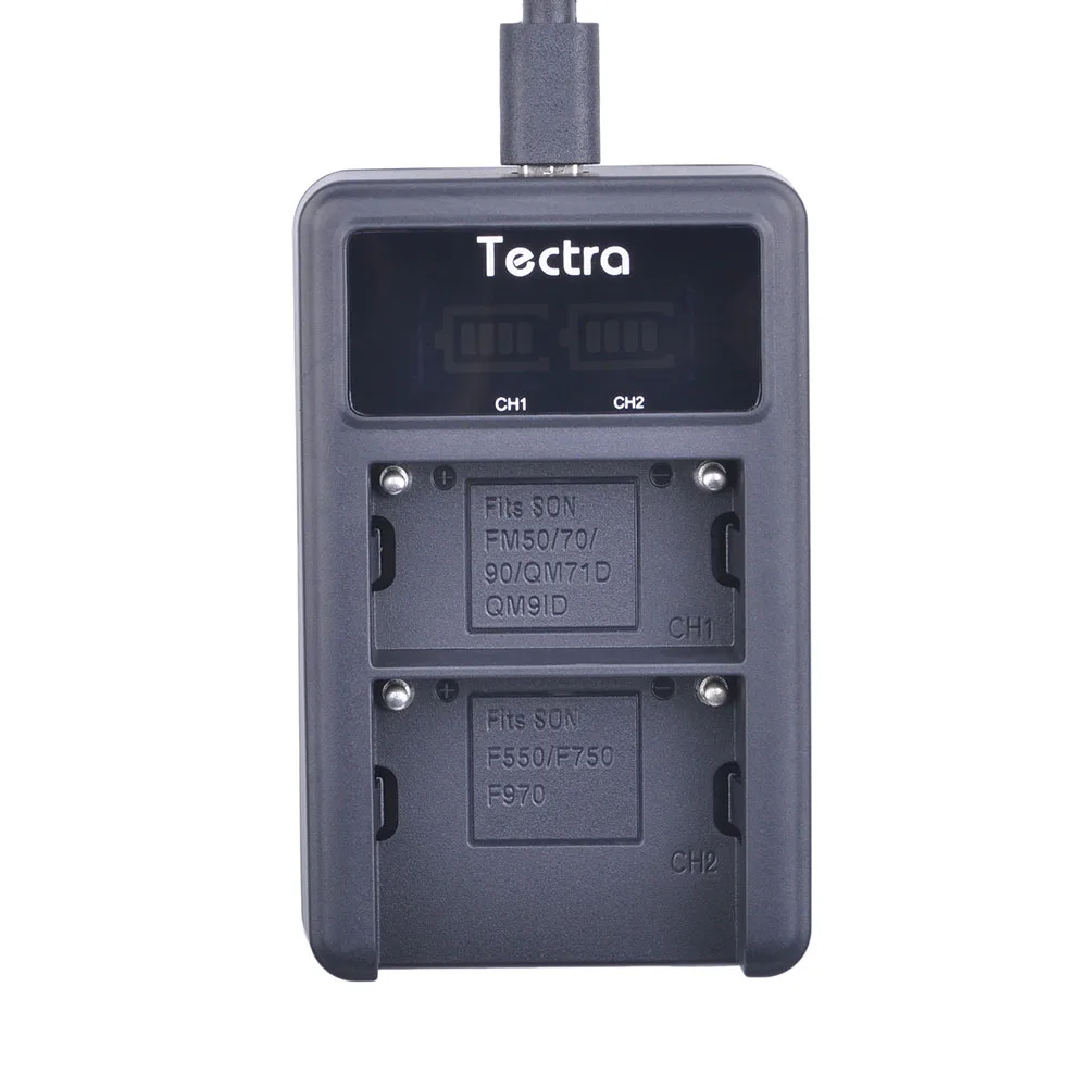 Tectra 2pcs 7200mAh NP-F960 NP-F970 NP F970 F960 Battery + LED Display Universal USB Dual Charger for Sony Video Cameras | Электроника