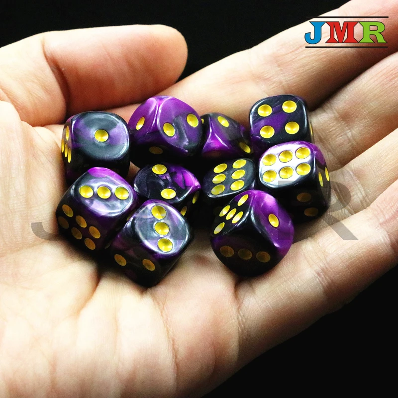 12 мм D6 игральные кости играя с золотой стандартной точкой для настольной игры