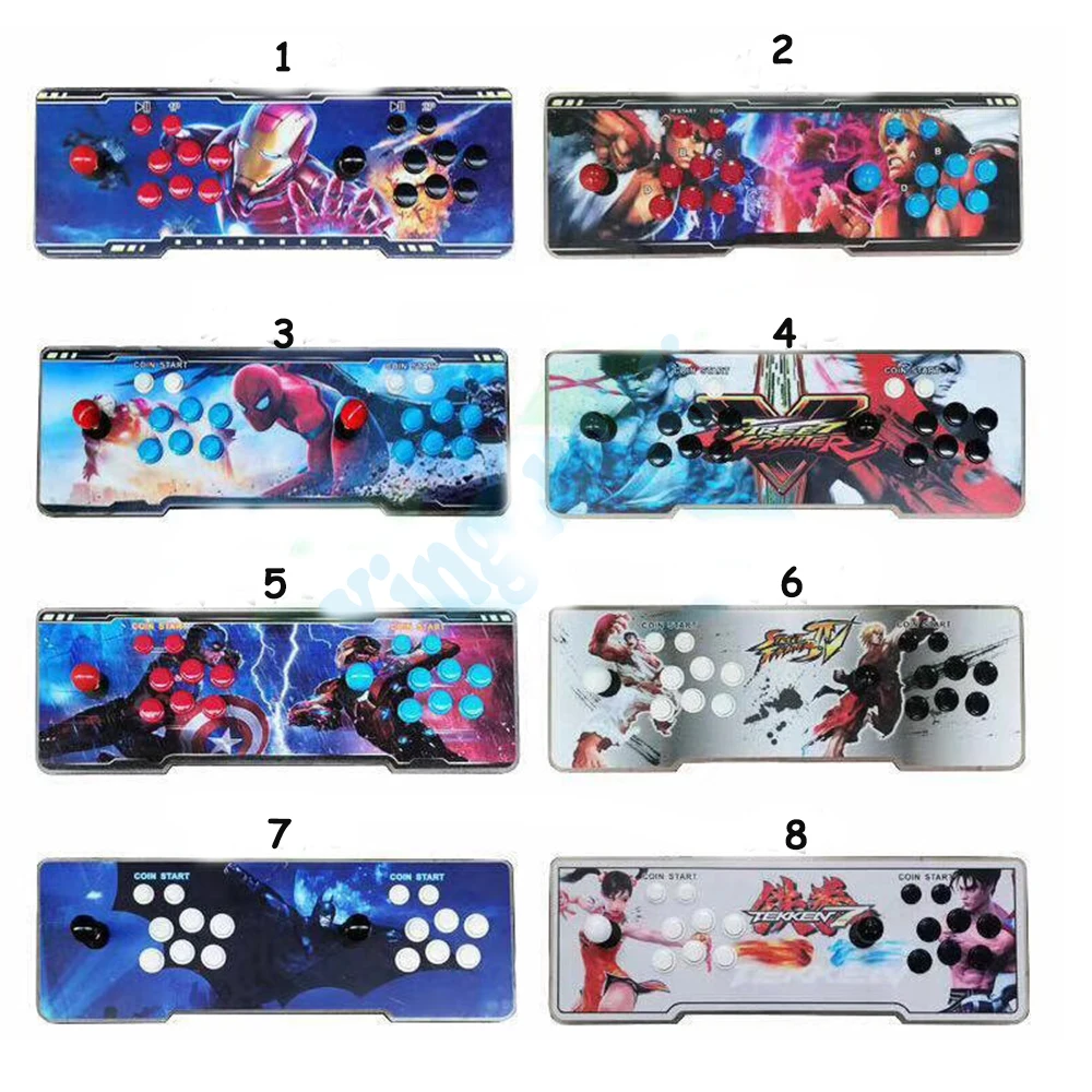Sanwa Pandora Box 9 1500 В 1 аркадная игра акриловая Консоль 2 игрока игровой контроллер консоль HDMI VGA USB Pandora box 6s/9/9 s - Цвет: Белый