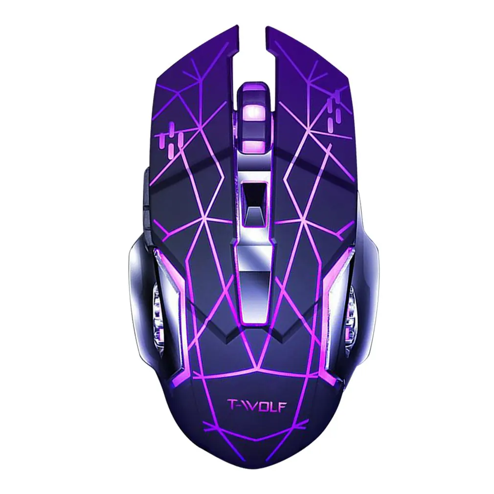 Q13 Rechargeable Wireless Mouse Silent Ergonomic Gaming Mice 6 Keys RGB Backlight 2400 DPI for Laptop Computer Pro Gamer | Компьютеры и