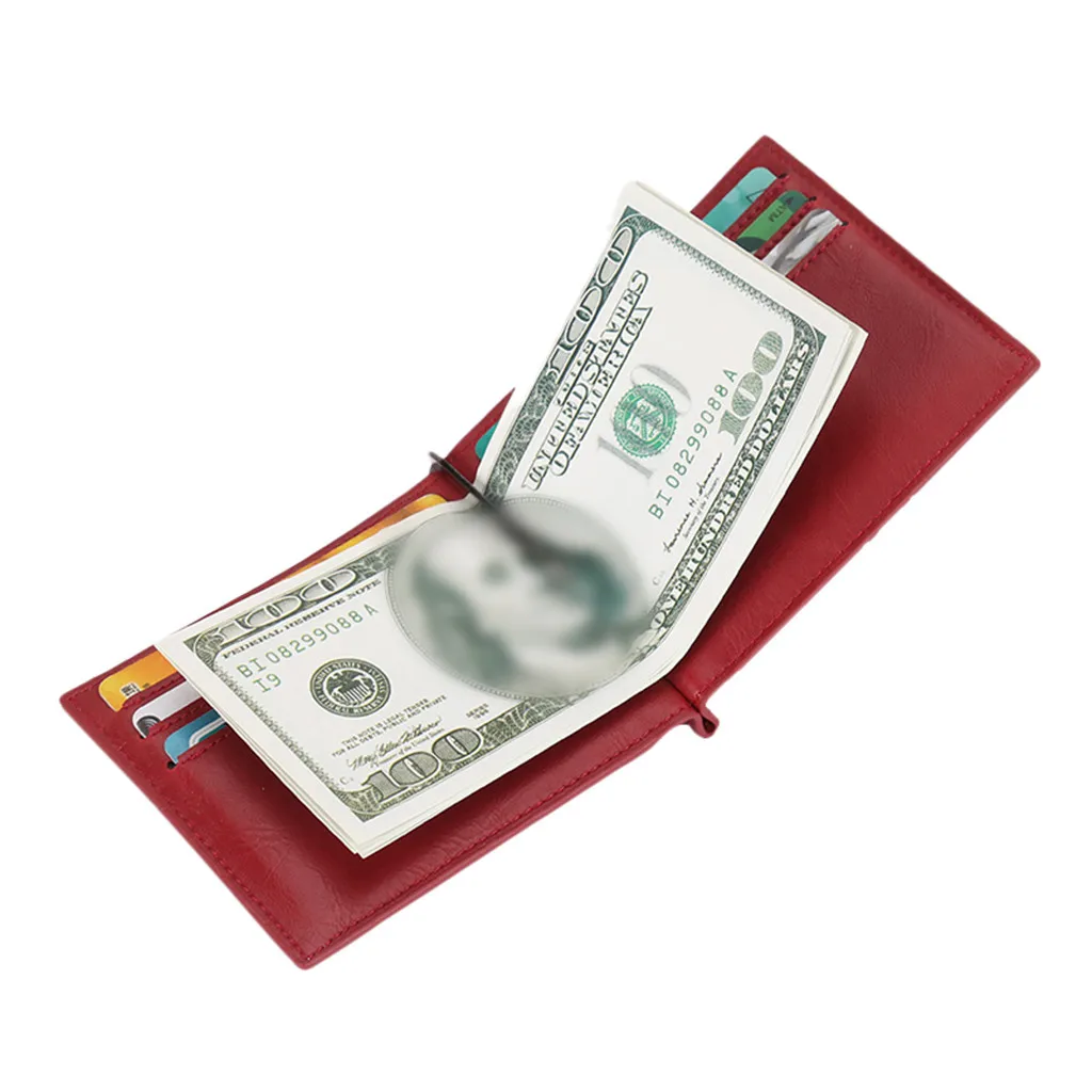

Men's Bag Fashion Leather Solid Color Business Package credit card holder Wallet Cards billetera hombre porte feuille homme