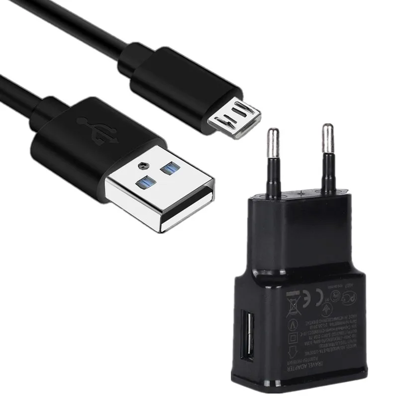 Charger and Cable Универсальное USB зарядное устройство для телефона samsung A2 J2 J4 Core Xiaomi huawei Meizu htc EU Plug дорожный настенный адаптер быстрое зарядное устройство для мобильного телефона s - Тип штекера: Charger and Cable