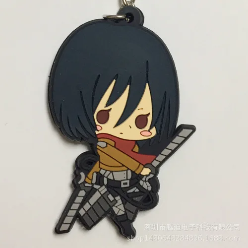 8 Attack on Titan Wings of Liberty Аниме ПВХ брелок Rivaille Levi Eren Jager Armin Arlert смешной кулон ювелирные изделия Llaveros подарки - Цвет: 8