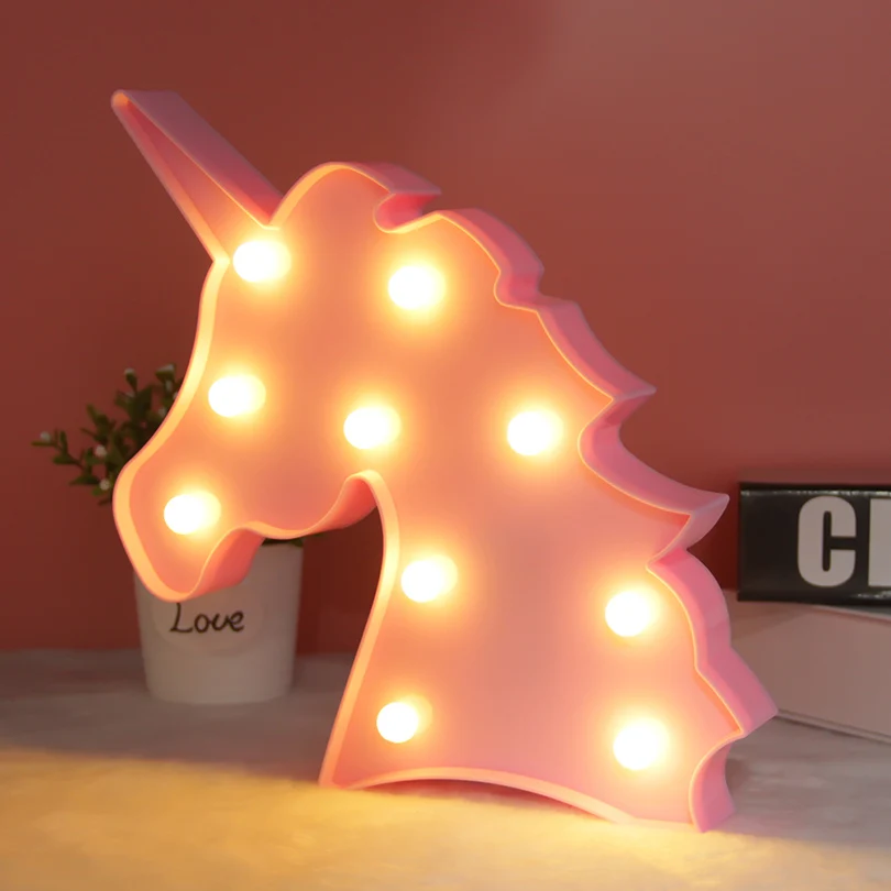Единорожная вечеринка 3D лампа LED ночник для детской спальни настольная луминария для домашнего декора подарок на день рождения для детей.