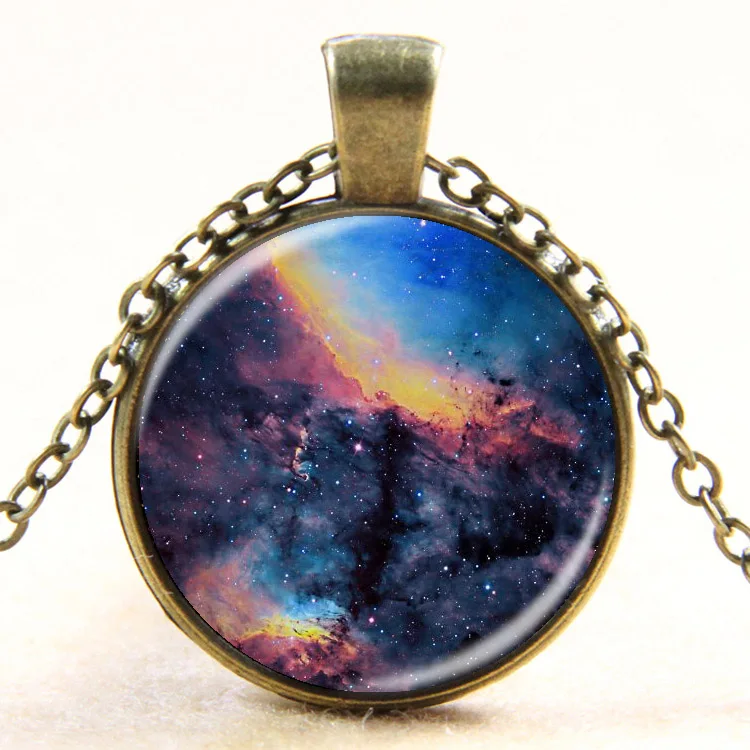 Новинка 2017 модные ожерелья из стекла Галактики небула Космический кабошон