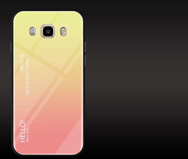 Чехол для Samsung Galaxy J7 J5, роскошный жесткий защитный чехол из закаленного стекла с градиентом для samsung j7 J710 J510