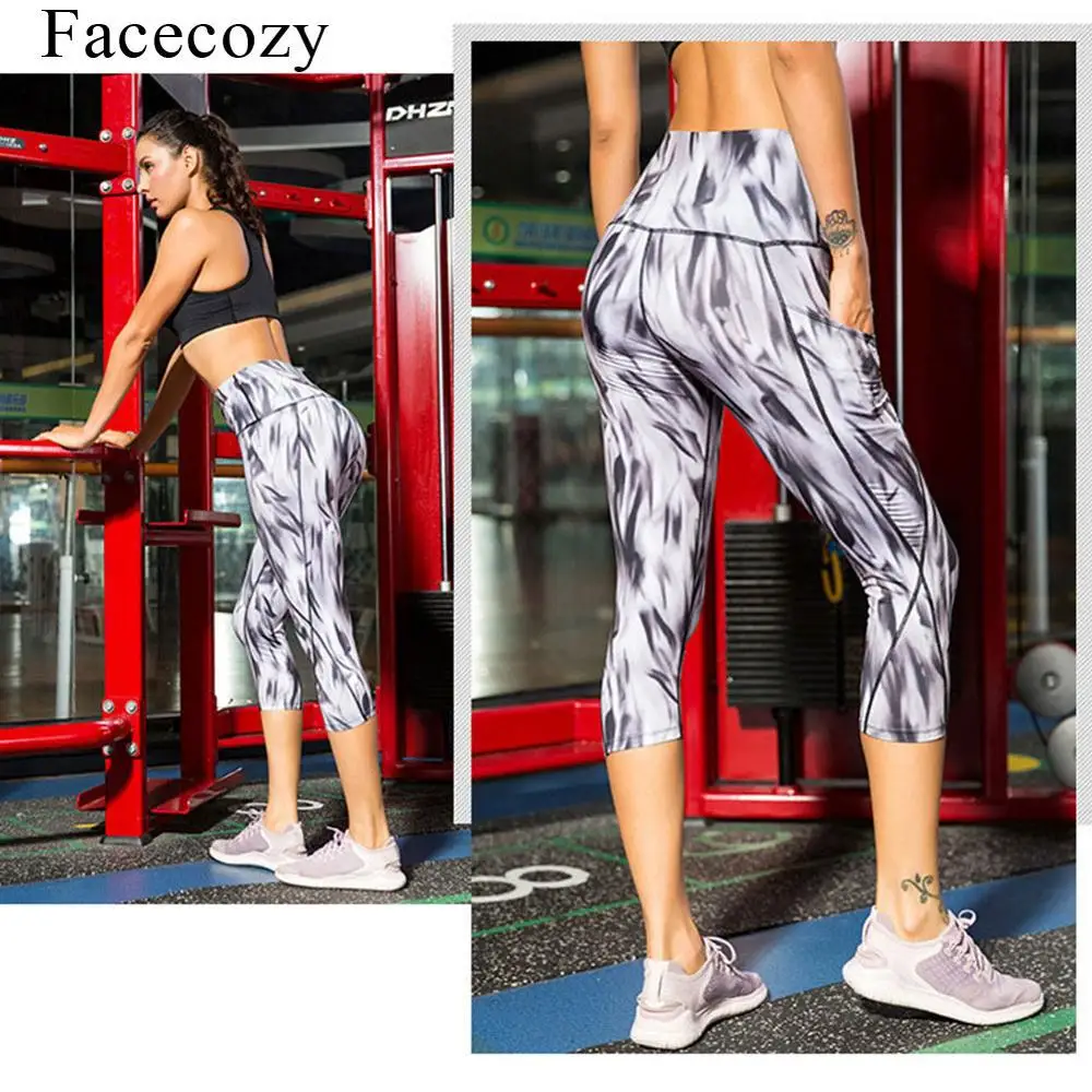 Facecozy, женские эластичные колготки, компрессионные штаны для фитнеса, бега, йоги, женские спортивные быстросохнущие штаны