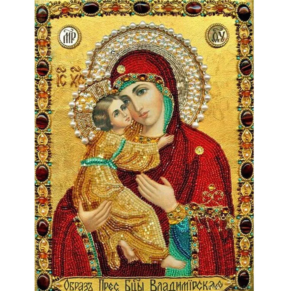 5D Special Shaped Round Crystal Drill Diamond Painting Embroidery DIY Icon Religion Rhinestones Cross Stitch Gift Decor | Дом и сад