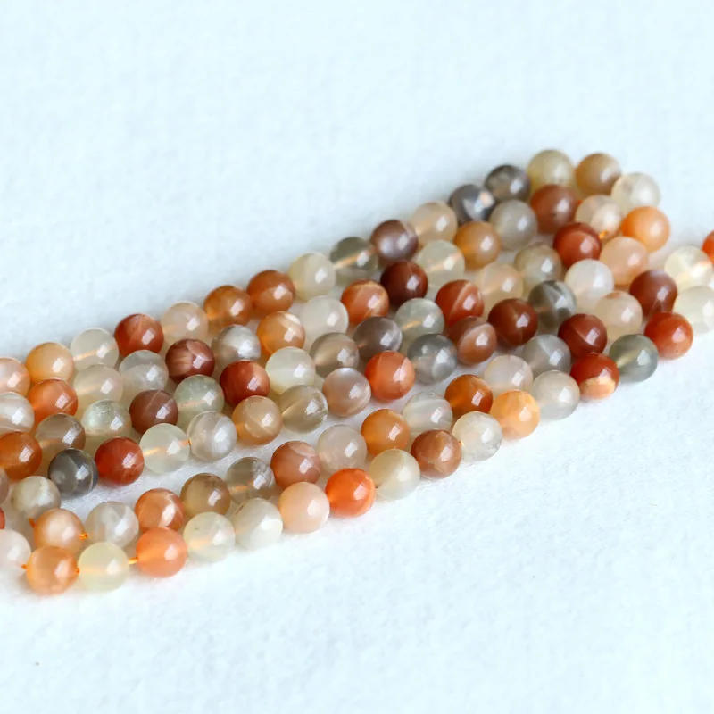 Real Genuine Natural Multi-color Yellow Orange Moonstone Sunstone flash light Round Loose Ball Beads 6mm 8mm 10mm 15&quot 05143 | Украшения