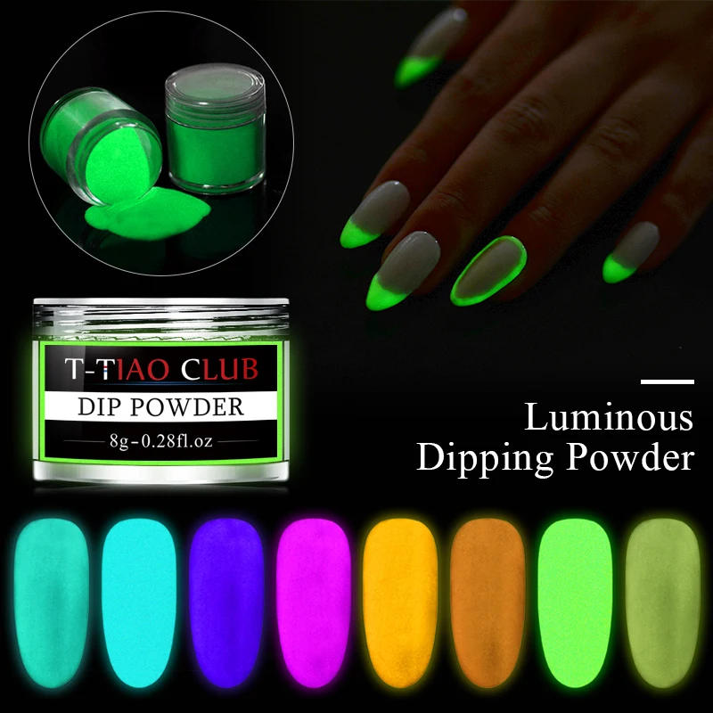 Светящийся Блестящий Порошок для ногтей 8 цветов|Блестки ногтей| |