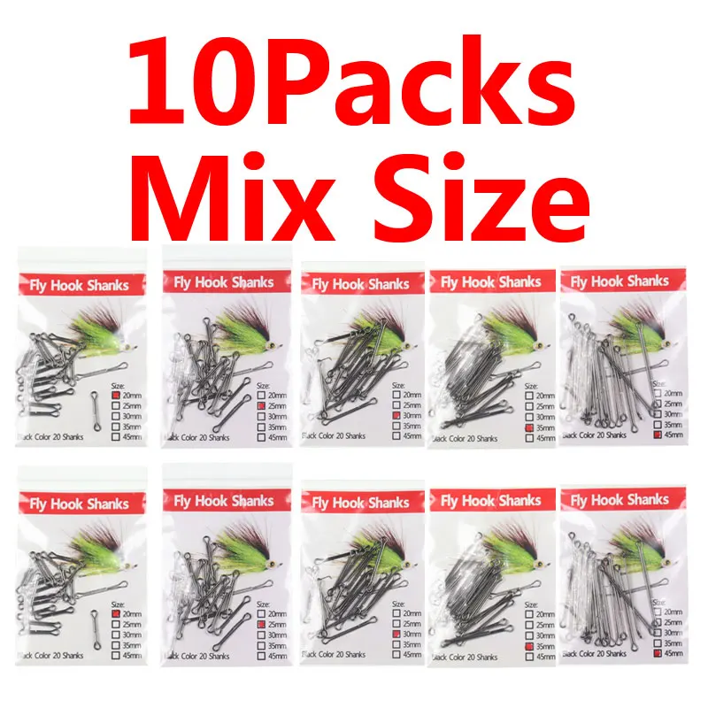 10Packs Mix Size Bimoo 10 упаковок 200 шт Waddington Shanks материал для вязания мушек переодевание лосось форель мухи Морская Рыбалка приманки изготовление материала - Цвет: 10Packs Mix Size