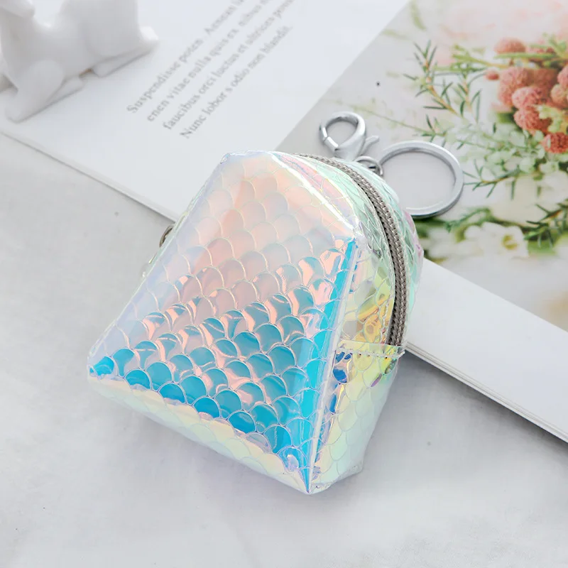 Backpack Лазерный мешок русалки, маленький прозрачный кошелек, кошелек для монет, мини-кошелек из ПВХ для женщин, детей, мальчиков и девочек, сумки для хранения монет на молнии - Цвет: Backpack