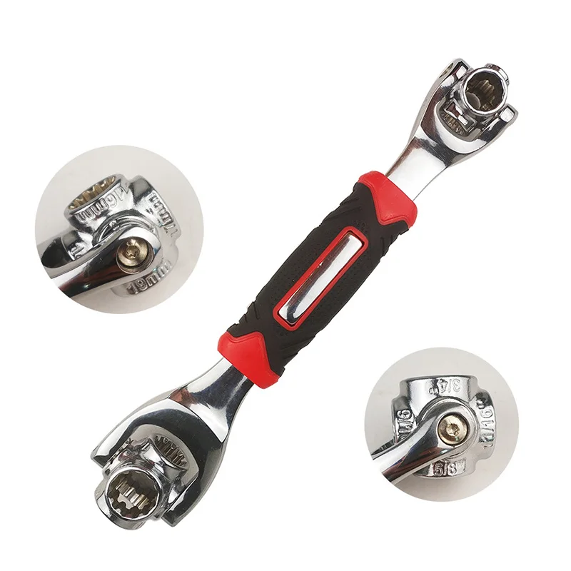 Гаечный ключ 48 в 1, торцевой инструмент с шлицевыми болтами и звездообразным шлицем, 360 градусов, 6-точечный, универсальный, для ремонта мебели и автомобиля, 250 мм