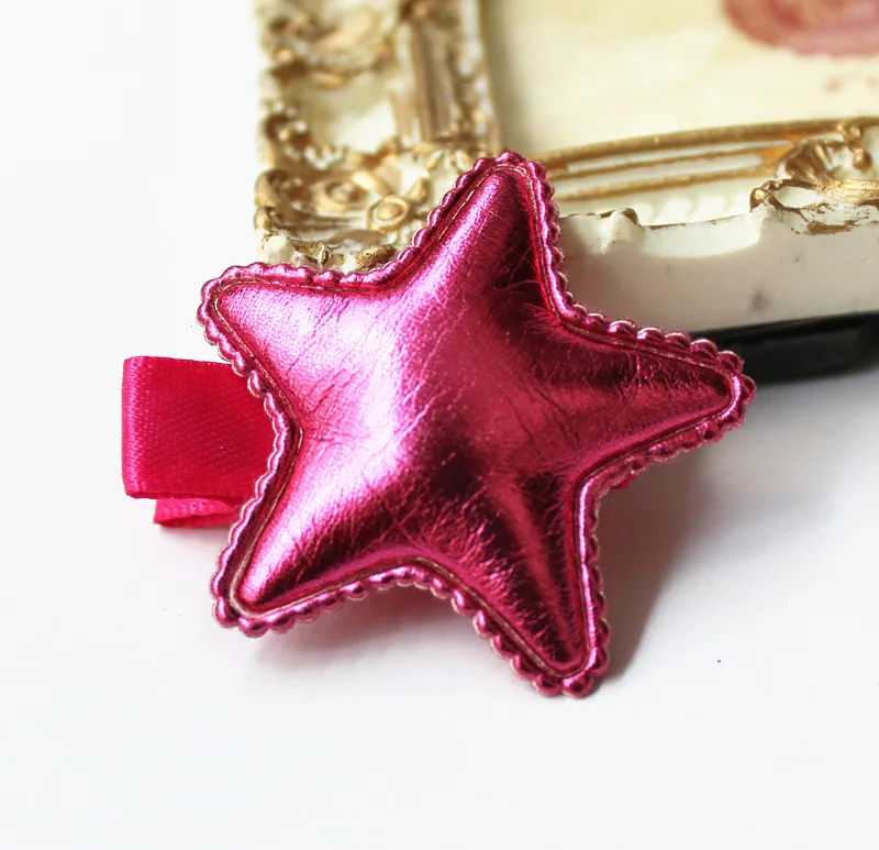 

20 pcs/lot , PU leather Star Hair Clip