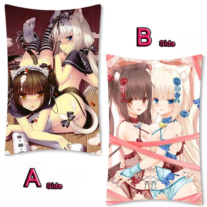02 Аниме Nekopara Chocolat ванильный Azuki кокосовый клен Dakimakura обнимающий чехол для подушки для тела, наволочка для подушки, 2WAY 35x55 см - Цвет: 02