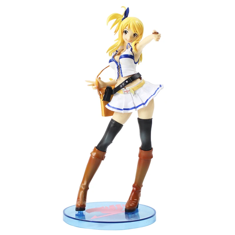 20-22 см Fairy Tail Люси хартфилия серый Fullbuster 1/7 Масштаб Окрашенные рис белое платье
