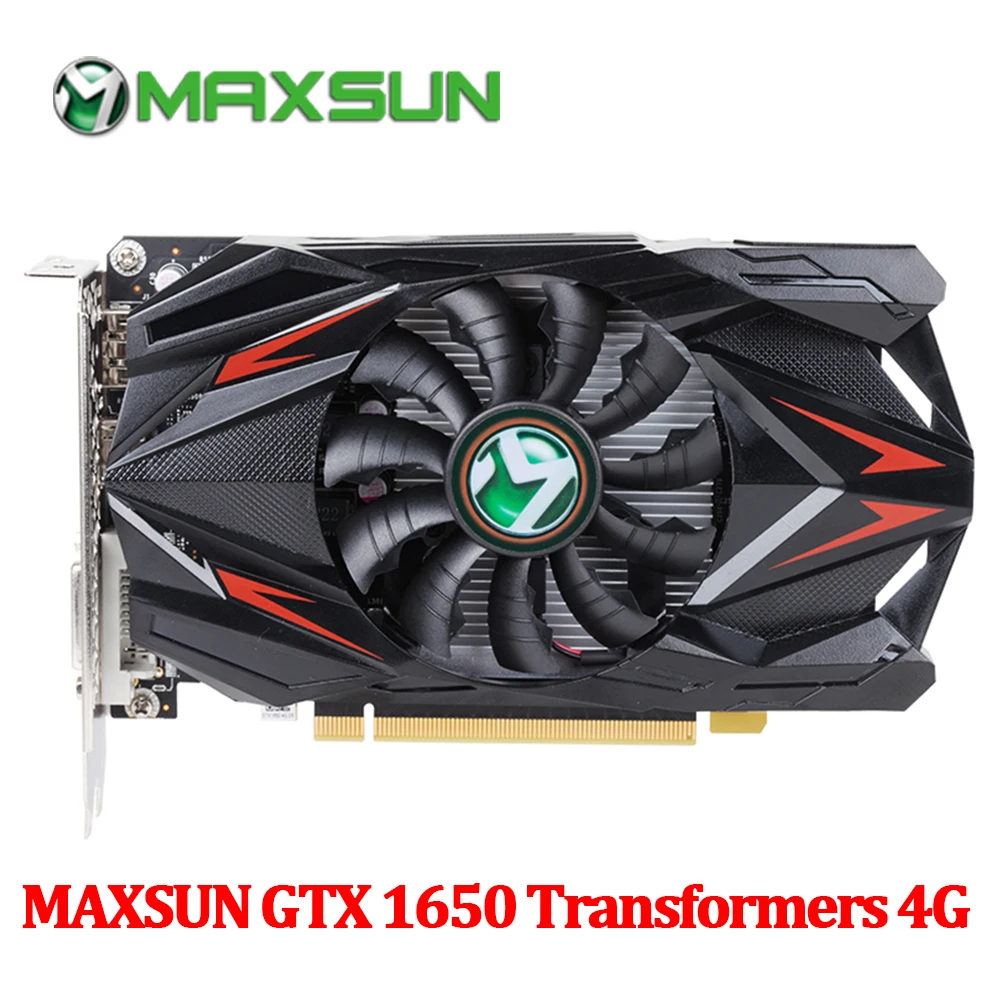 MAXSUN GTX 1650 4G графическая карта 128bit GDDR5 NVIDIA 8000 МГц 1485 HDMI + DVI DP 12nm 896 единиц 75 Вт