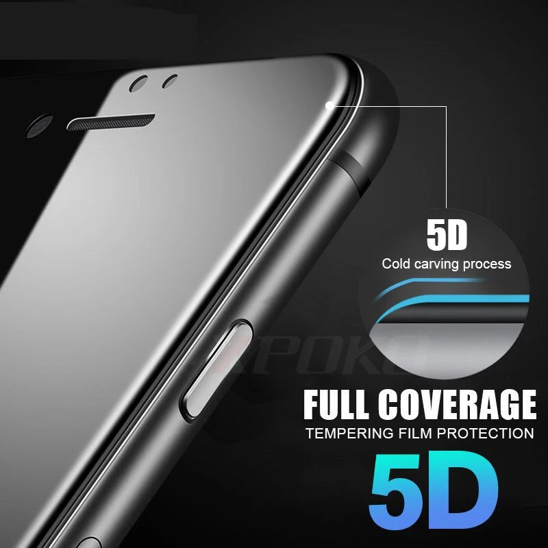 Изогнутое закаленное стекло 9H премиум-класса 5D для iPhone 6 6S 7 8 Plus X XR Xs 11 12 Pro Max полное