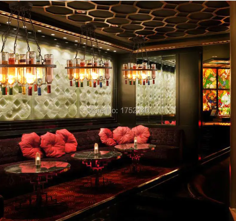 Винтажные подвесные лампы в стиле лофт|lighting dining room|dining roomwine bottle pendant light |