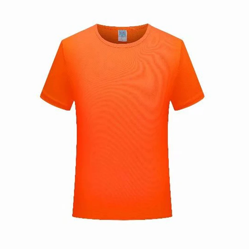 Orange Топы для спортзала, Спортивная рубашка для мужчин и женщин, футболка для фитнеса и бега, быстросохнущая спортивная футболка с коротким рукавом, облегающая футболка - Color: Orange