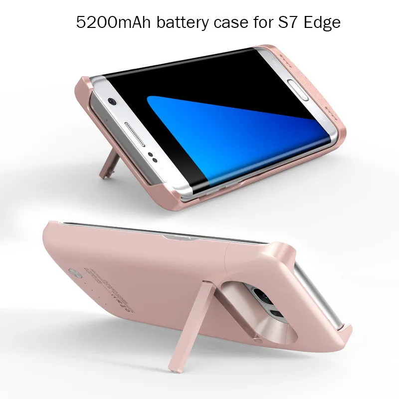 rose gold for s7edge Чехол S7 4200 мАч/5200 мАч, запасной внешний аккумулятор, чехол для samsung S7 S7 edge, запасной внешний аккумулятор, чехол для зарядного устройства - Цвет: rose gold for s7edge